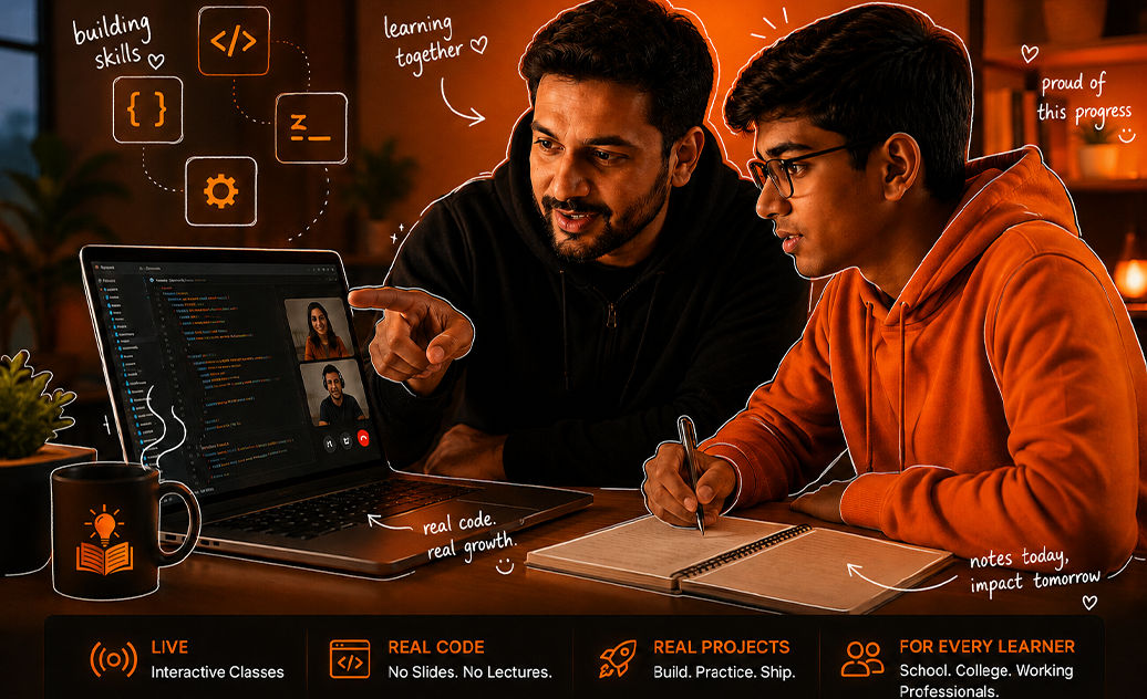 Live coding session at IntQues — instructor codes with students