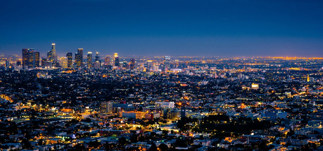 aerial photography of cityscape at night