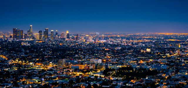 aerial photography of cityscape at night