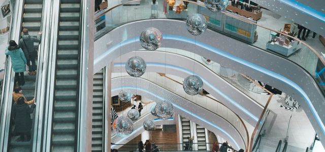 aerial photography of mall interior