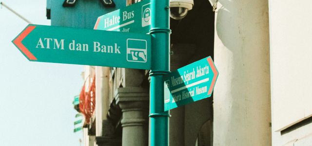 ATM Dan Bank and Restoran road signs