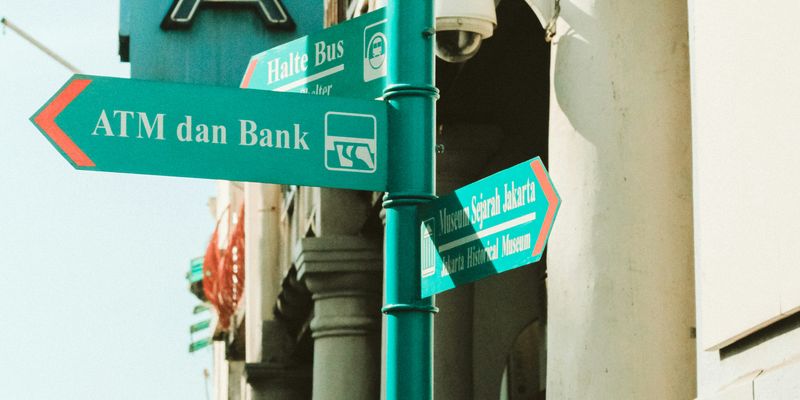 ATM Dan Bank and Restoran road signs
