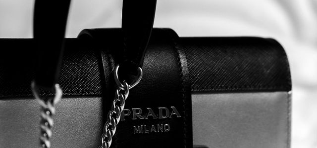 black and white leather handbag