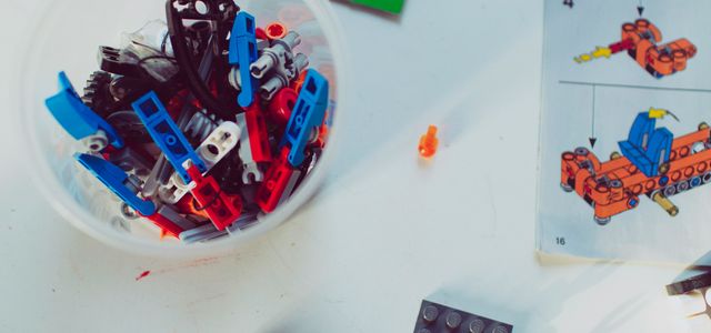 blue and red plastic toy