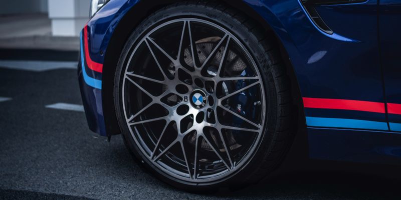 blue BMW sports car