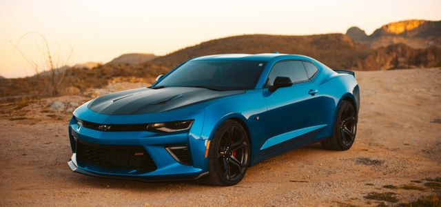 blue Chevrolet coupe