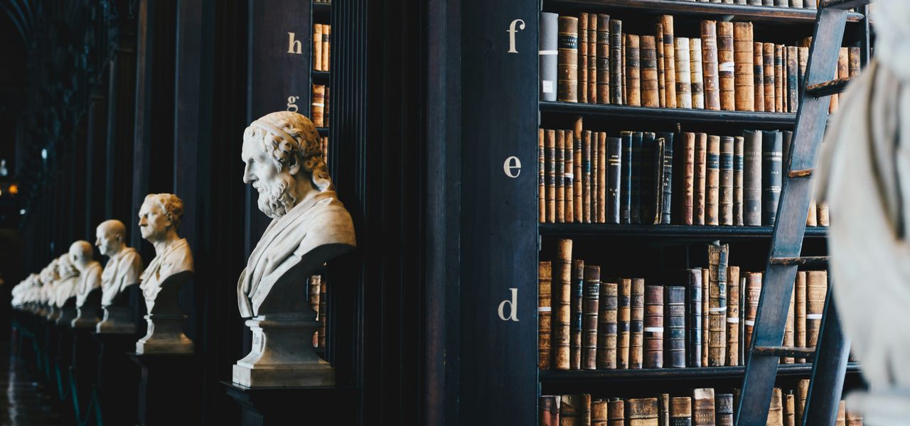 book lot on black wooden shelf