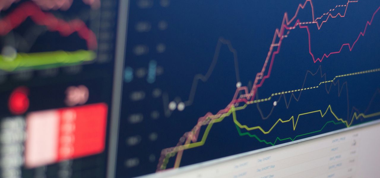 close-up photo of monitor displaying graph