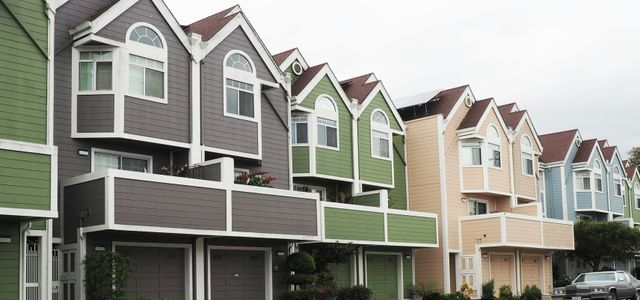 line of houses during day