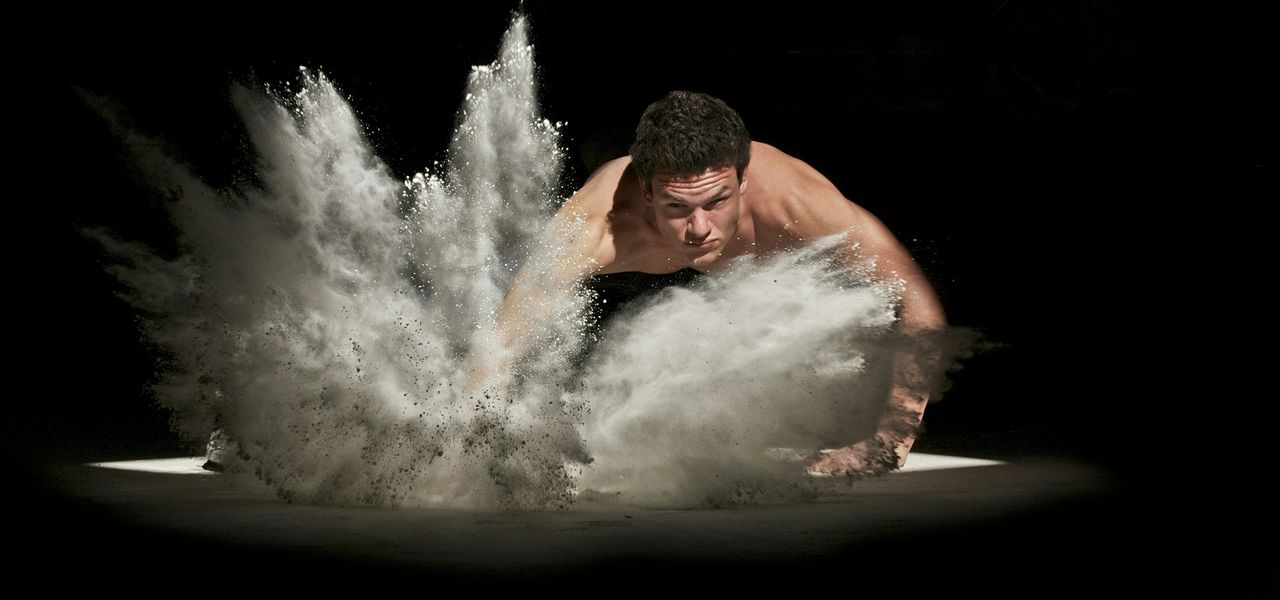 man smash the ground