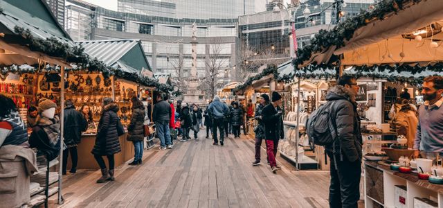 man wearing grey bubble jacket