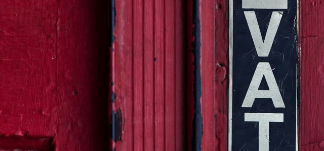 red and white wooden door