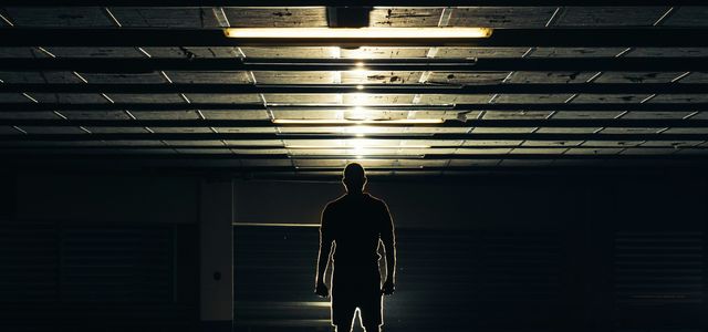 silhouette of man standing