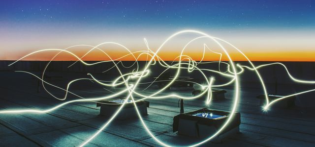 time lapse photography of square containers at night