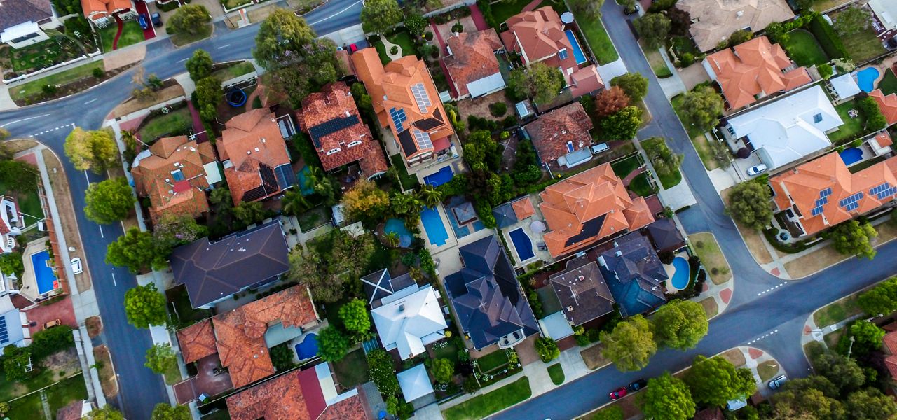 top view photo of houses