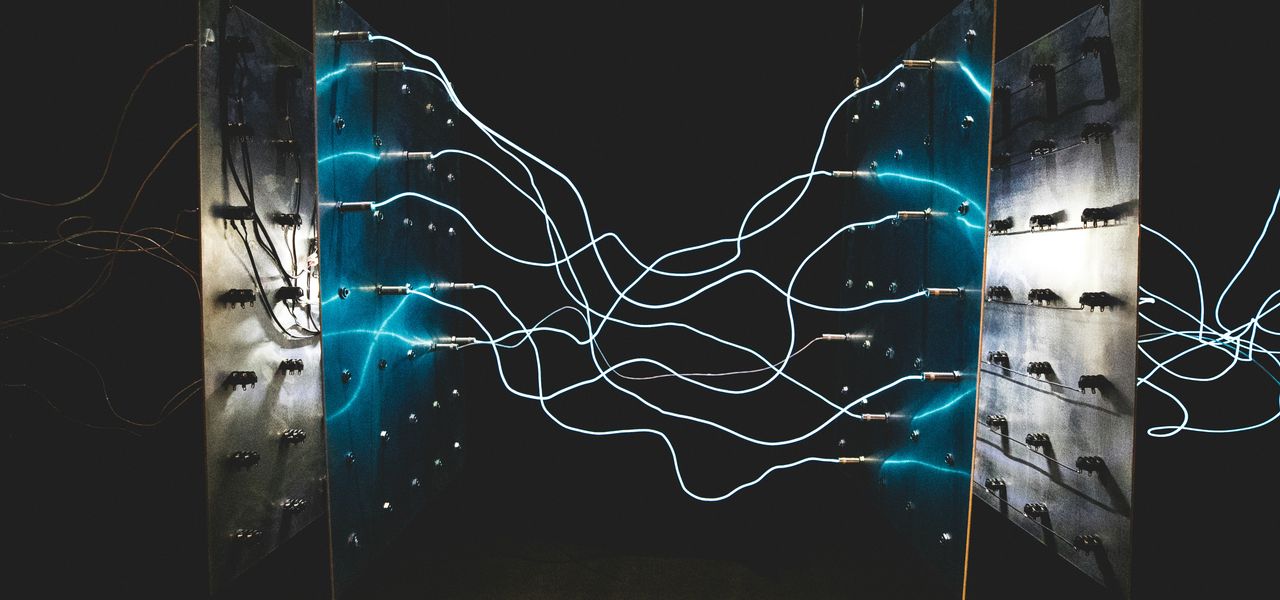 two square blue LED lights