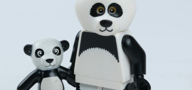 white and black panda figurine