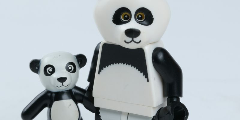 white and black panda figurine