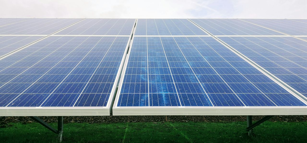 white and blue solar panel system