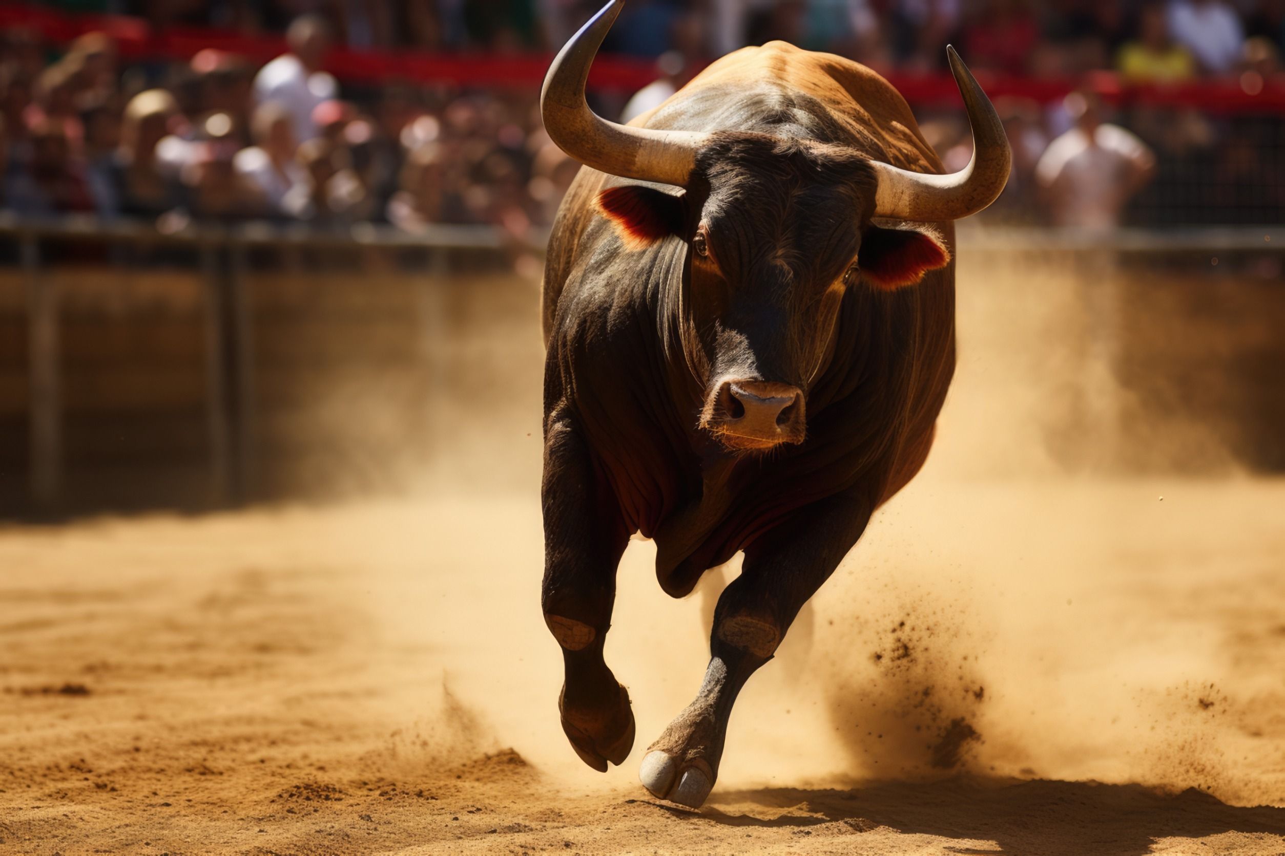 Angry Bull in a Bullring