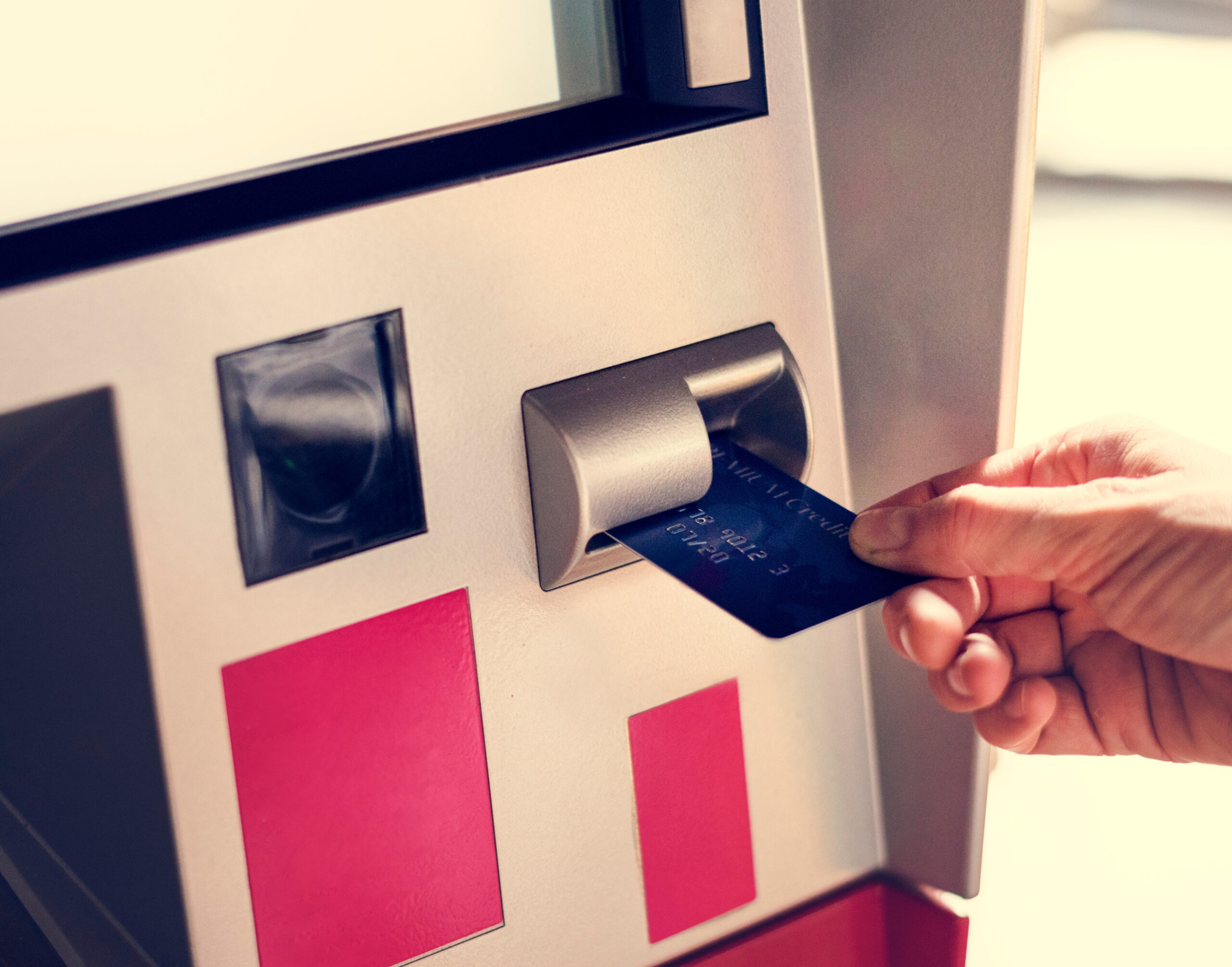 An ATM machine.