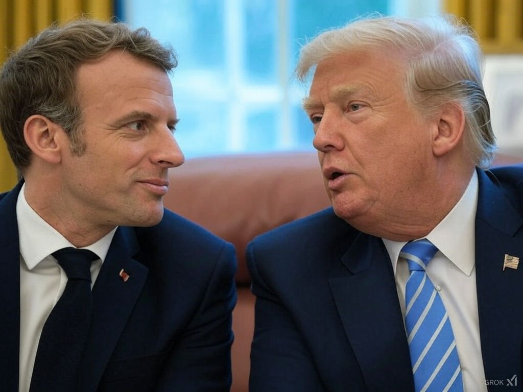 Donald Trump, Emmanuel Macron, France, Ukraine, AI image