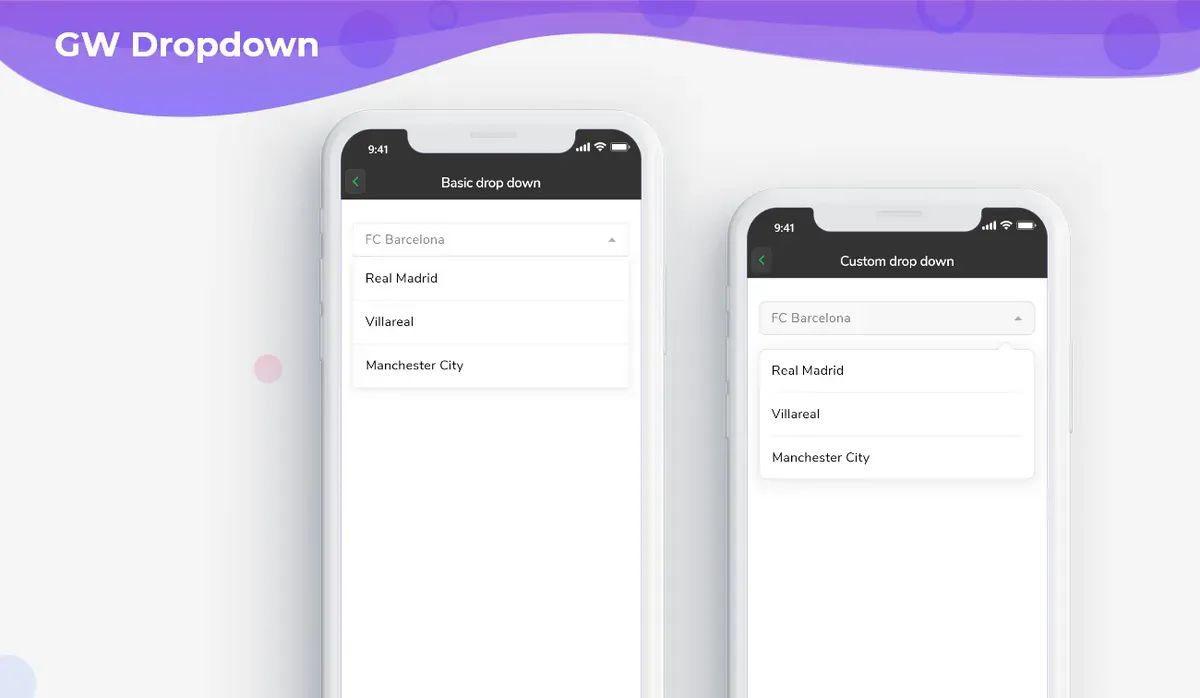 Flutter Dropdown Button: A widget that allows users to select from a number of items.