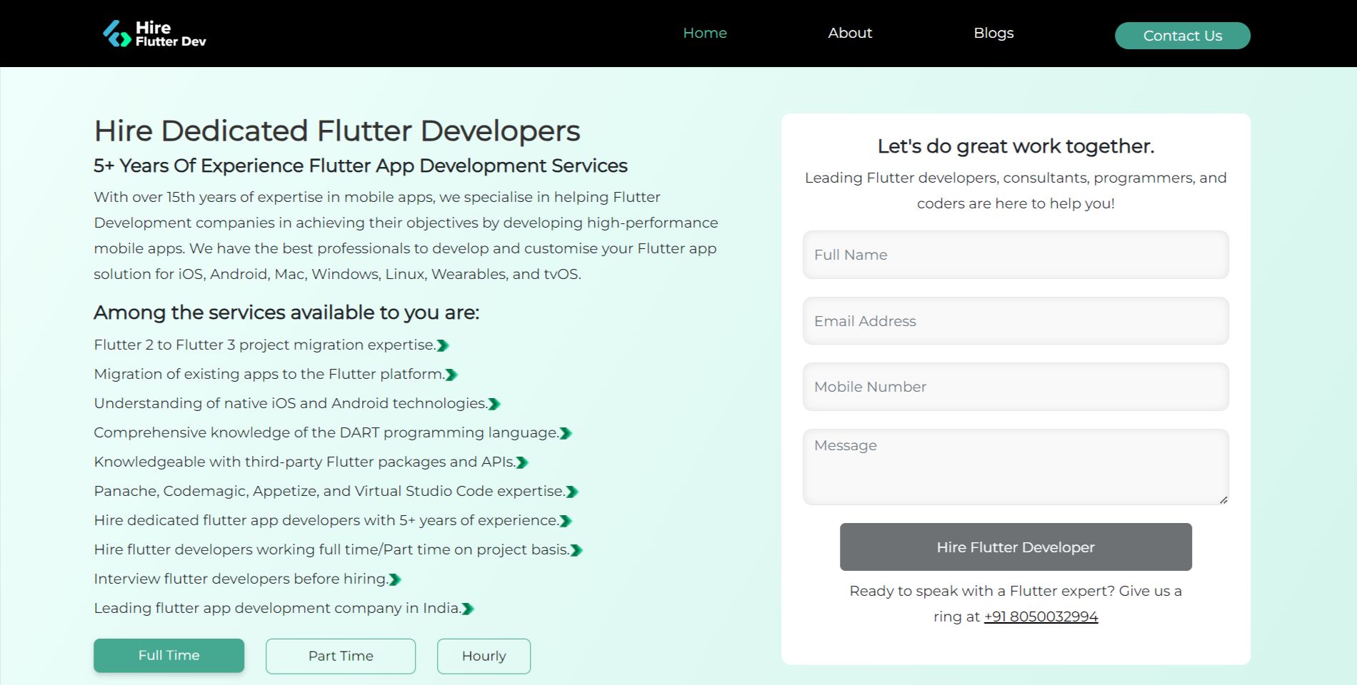 Hire flutter app development company