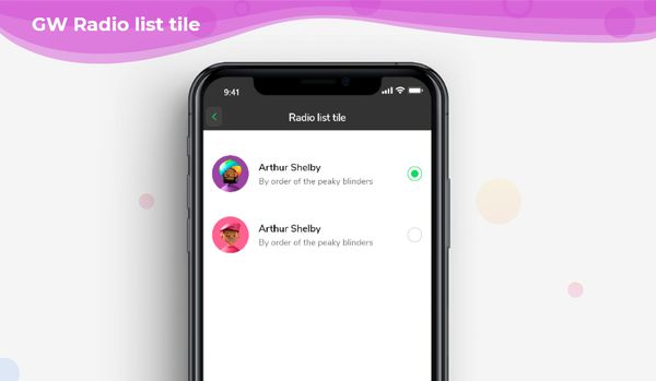 GF Flutter RadioList Tile