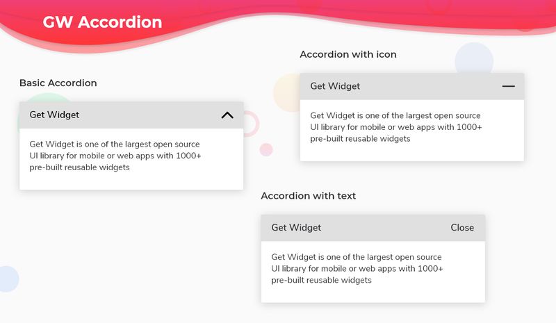 GF Flutter Accordion Widget
