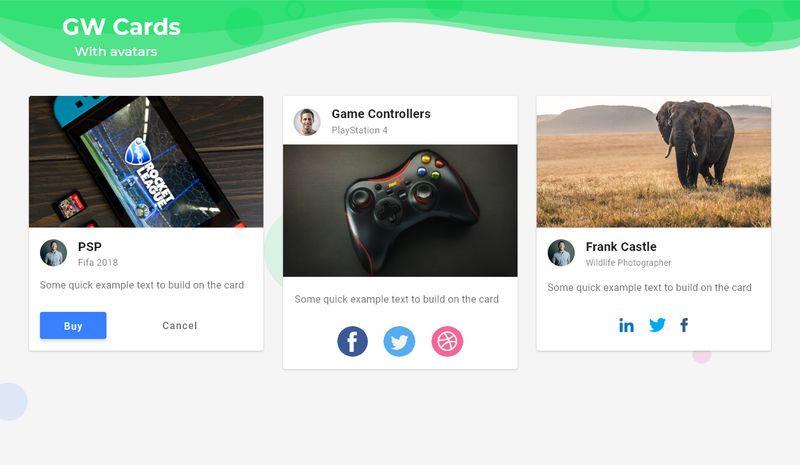 GF Flutter Card Widget 