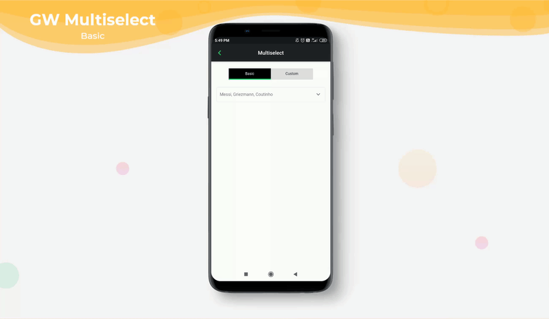 GF Flutter Multi Select option