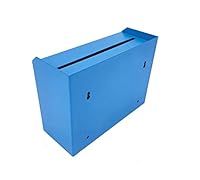 FixtureDisplays® 9.85" W x 7.2" H x 4.5" D, Metal Multipurpose, Donation Box,Cash and Mail Box,Suggestion Box 15211 blue