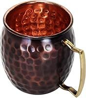 Zap Impex Moscow Mule Mug Antique Hammered Brass Handle Cups Ideal for All Chilled Drink Bar or Home Large Gift Set (Pack of 4 pcs)