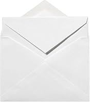 LUXPaper Lee Bar Baronial Outer Envelopes | Pointed Flap | 5 1/2" x 7 1/2" | Brilliant White | 80lb. Text | 100% Cotton | 50 Qty