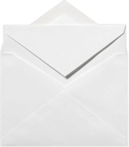 LUXPaper Lee Bar Baronial Outer Envelopes | Pointed Flap | 5 1/2" x 7 1/2" | Brilliant White | 80lb. Text | 100% Cotton | 50 Qty