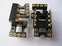 60 Pcs IC Socket Adapter Gold plated Round 8Pin headers & (IC) Sockets Pitch 2.54mm X=7.62mm