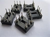 80 Pcs IC Socket Adapter Round 6 Pin headers & (IC) Sockets Pitch 2.54mm X=7.62mm