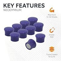 Small High Power 'Memo' Board Magnets - Purple (20 Packs of 10)