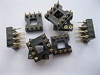 60 Pcs IC Socket Adapter Gold plated Round 8Pin headers & (IC) Sockets Pitch 2.54mm X=7.62mm
