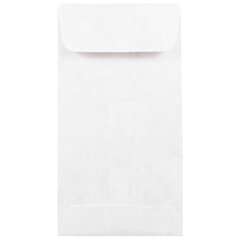 JAM PAPER #7 Coin Tyvek Tear-Proof Open End Envelopes - 3 1/2 x 6 1/2 - White - 50/Pack