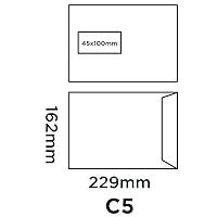 Purely Environmental C5 229 x 162 mm 90 GSM Window Pocket Self Seal Envelope - Natural White (Pack of 500)