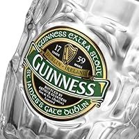 Guinness Green Collection Dimpled Tankard - Large Glass Beer Mug
