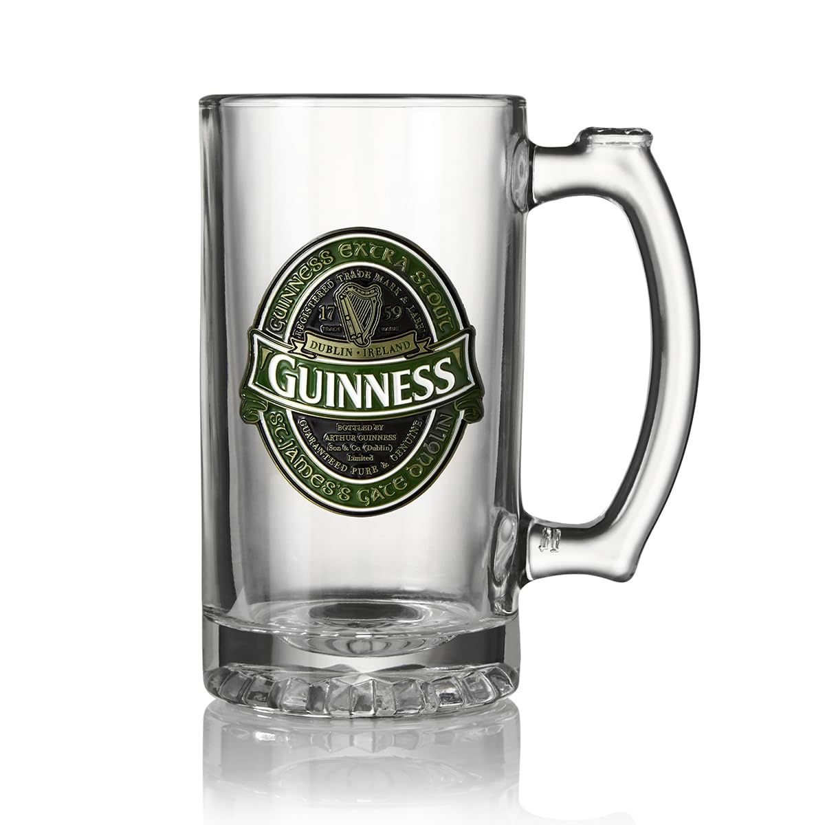 Guinness Green Collection Tankard - Large Glass Beer Mug