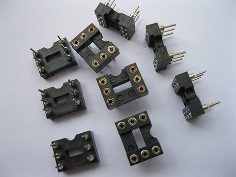 80 Pcs IC Socket Adapter Round 6 Pin headers & (IC) Sockets Pitch 2.54mm X=7.62mm