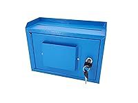 FixtureDisplays® 9.85" W x 7.2" H x 4.5" D, Metal Multipurpose, Donation Box,Cash and Mail Box,Suggestion Box 15211 blue