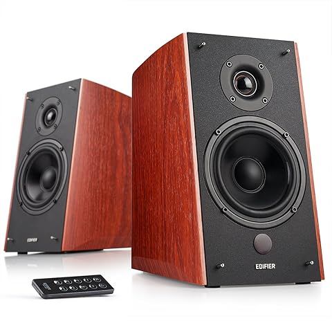 Edifier R2000DB Powered Bluetooth Bookshelf Speakers - Near-Field Studio Monitors 120W RMS Sound Monitor with Optical Input 5" Large Woofer - Wood