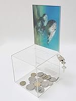 FixtureDisplays® 4.25 X 4.25 X 9.9" Small Acrylic Plexiglass Clear Donation Box Tip Offering Charity Fundraising Box 11040-12-FBA