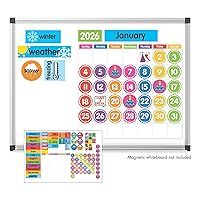 Dowling Magnets Magnet Tools Giant Magnetic Calendar Set, 94 Pieces. Classroom Whiteboard Calendar, Classroom Calendar, Dry Erase Calendar. Item 735025.