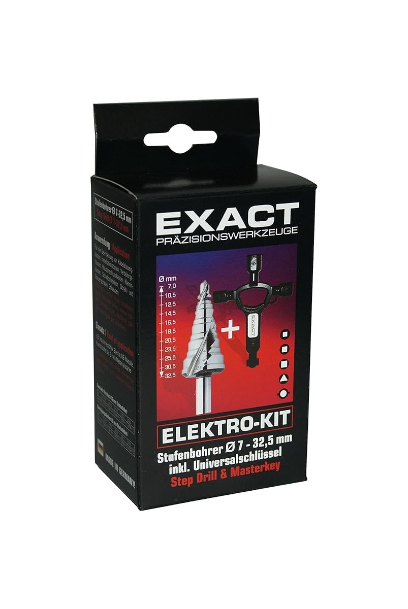 Exact ELEKTRO -KIT 70606 Step Drill Bit with Universal Wrench Diameter 7-32.5 mm